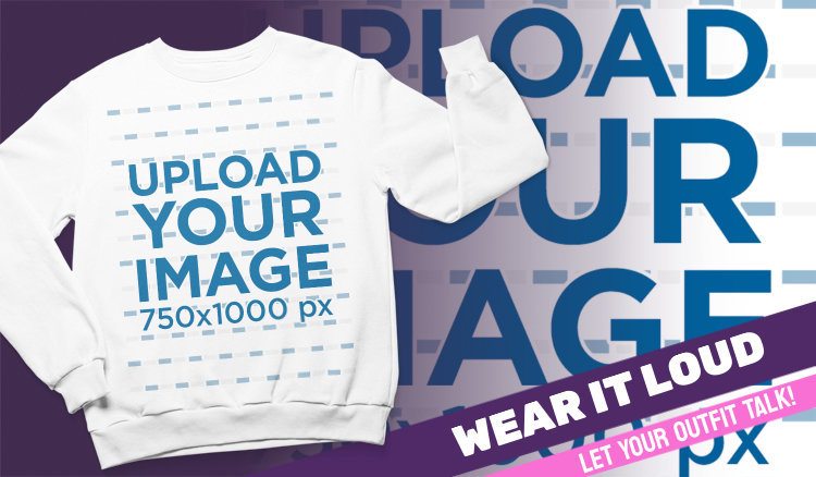 Crewneck Sweatshirt Mockup Featuring a Fashion Promo Ad