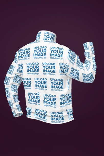 Back-View Mockup of a Ghost Model in a Sublimated Track Jacket m55996