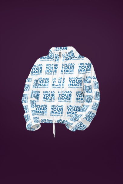 Windbreaker Jacket Mockup Featuring a Ghost Model in a Customizable Background m55991