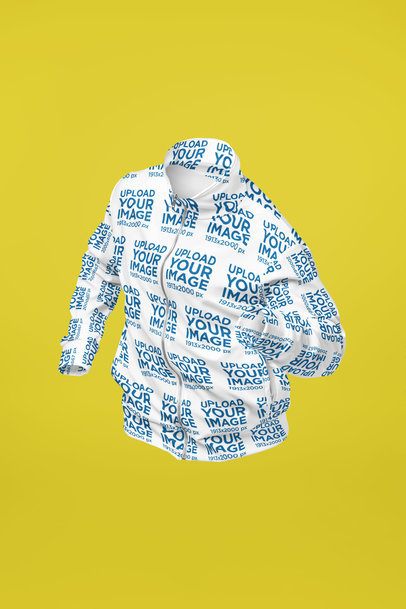 Track Jacket Mockup Featuring a Ghost Model Posing Against a Customizable Background m55995