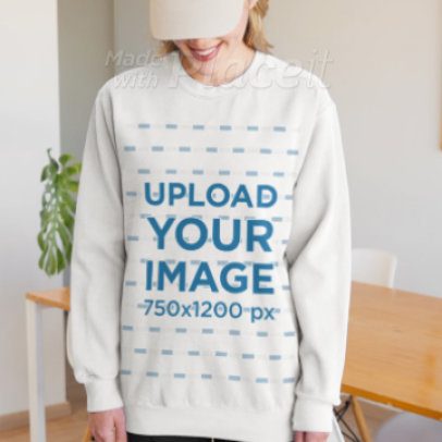 Comfort Colors Video of a Cropped-Face Woman Wearing a Sweatshirt in a Cozy Setting 9111v