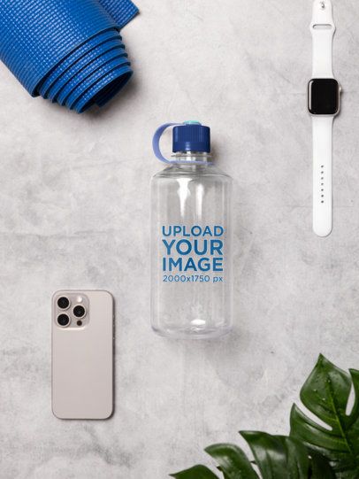Nalgene Water Bottle Mockup Featuring a Fitness Theme m55038