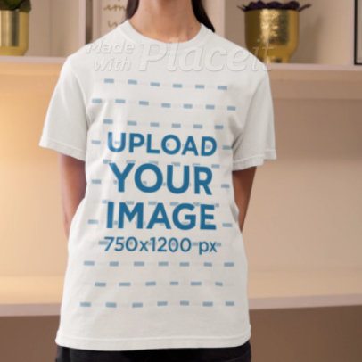 Comfort Colors T-Shirt Video of a Woman Posing in a Room With a Homemade Feel Aesthetic