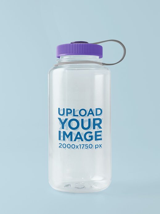 Mockup Featuring a Nalgene Water Bottle Placed Against a Colorful Surface