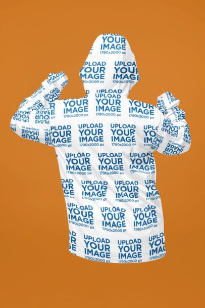 Mockup of a Ghost Model Wearing a Windbreaker Jacket in a Studio m55998