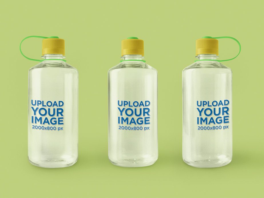 Nalgene Water Bottle Mockup Featuring a Solid-Color Background