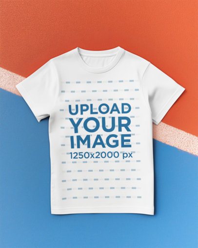 AI-Created Mockup Featuring a Round-Neck Tee Lying on a Sports Court Floor m54339