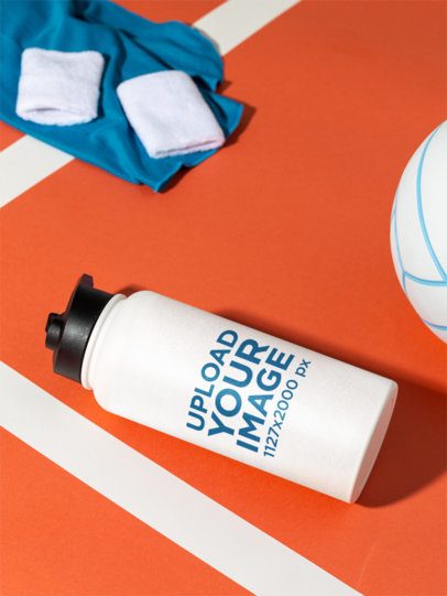 Stainless Steel Water Bottle Featuring a Volleyball-Themed Setting