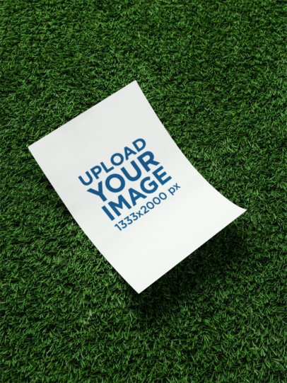 Mockup Featuring a Poster Placed on a Botanical Background m58159