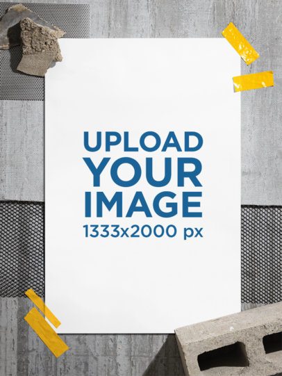 Mockup Featuring a Poster Placed on a Street Wall m58171