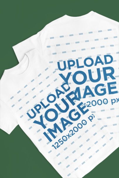 Gildan Mockup of Two Round-Neck T-Shirts Placed on a Customizable Backdrop