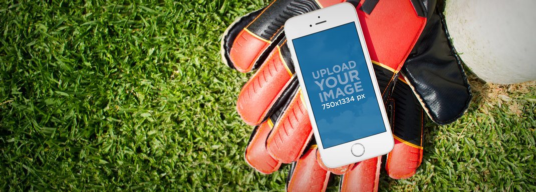Mockup of an iPhone 6 at Soccer Field