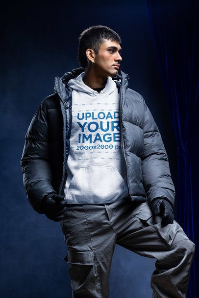 Comfort Colors 1567 Hoodie Mockup of a Man Wearing a Winter-Styled Outfit m59237