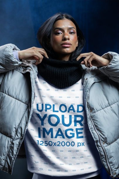 Comfort Colors 1566 Sweatshirt Mockup Featuring a Stylish Woman in Winter Clothes m59220