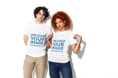 Mockup of Two Friends Wearing Comfort Colors 1717 Garment-Dyed T-Shirts m58996