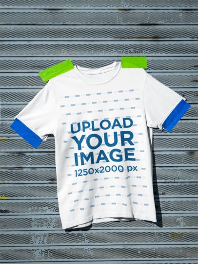 Comfort Colors 1717 Garment-Dyed T-Shirt Mockup on an Industrial Metal Background m59098