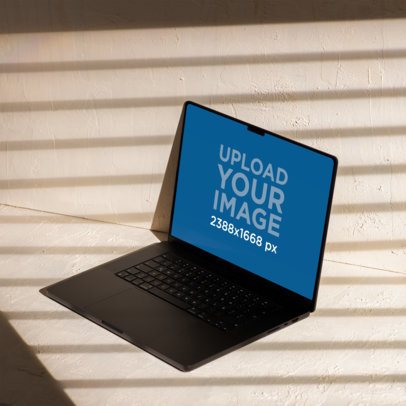 Mockup of a MacBook in a Light Minimalistic-Inspired Setting