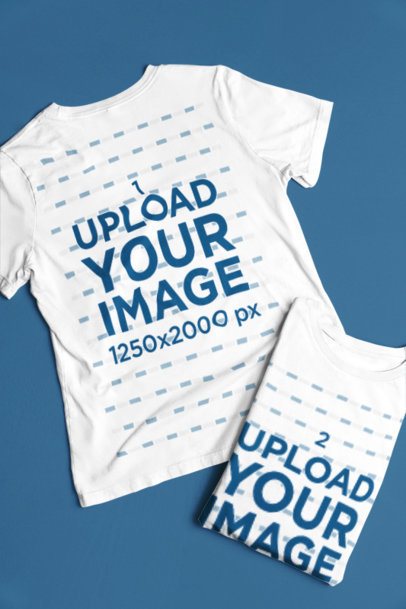 T-Shirt Mockup Featuring Flat Lay and Folded Views m52188