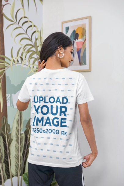 Minimal Back View Tee Mockup With Decor m55422