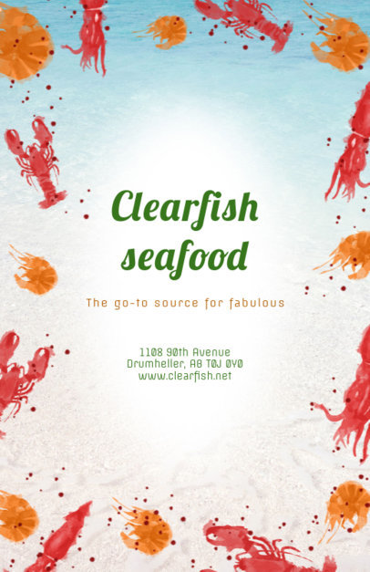 Flyer Maker for Seafood Restaurants with Lobster Illustrations 392 b