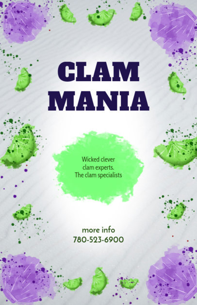 Flyer Maker for Seafood Restaurants with Clam Images 392 d
