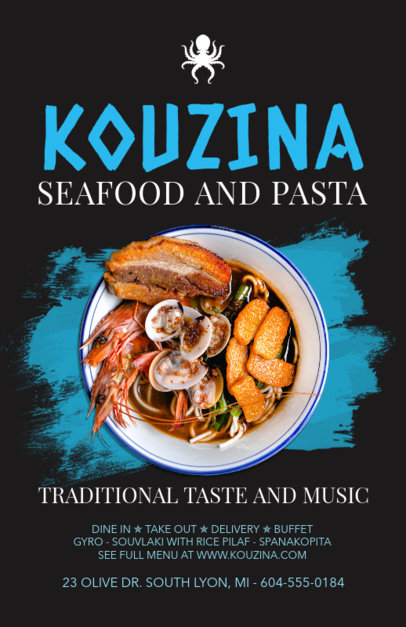 Online Flyer Maker for Seafood and Pasta Restaurants