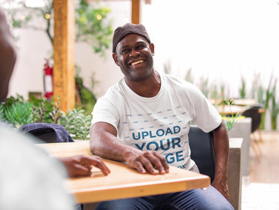 Tshirt Mockup of a Happy Man with his Brother