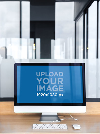 Mockup of an iMac at an Office