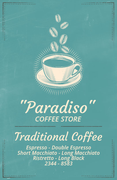 Online Flyer Maker for Coffee Shops with Coffee Cup Icon 406b