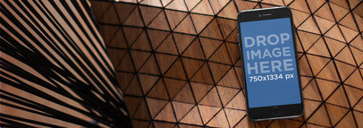 iPhone 6 Mockup Template Over a Geometric Background