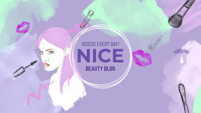 Online Banner Maker for YouTube Channels with Woman Illustration