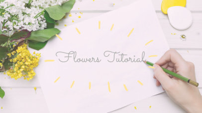 YouTube Channel Art Template with Floral Elements