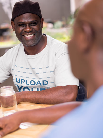 Tshirt Mockup of a Man with a Beret