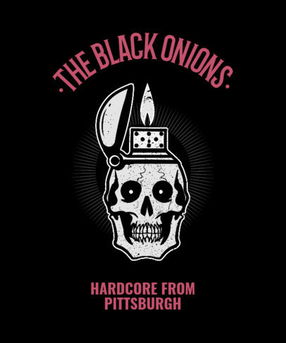 Rock-Themed T-shirt Design Template Featuring Dark Illustrations