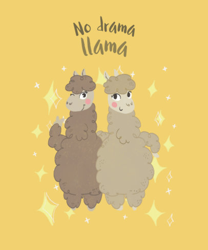 T-Shirt Template to Design Llama T-Shirts