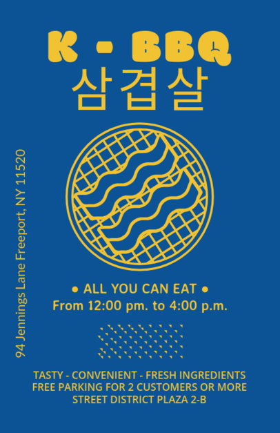 Online Flyer Maker for a Korean Restaurant with Bacon Clipart
