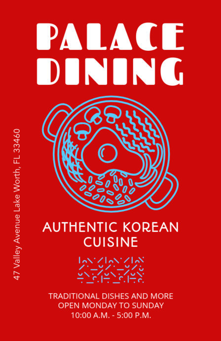 Online Flyer Maker for a Korean Ramen Restaurant