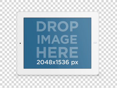 iPad Mockup of White iPad With Clear Background