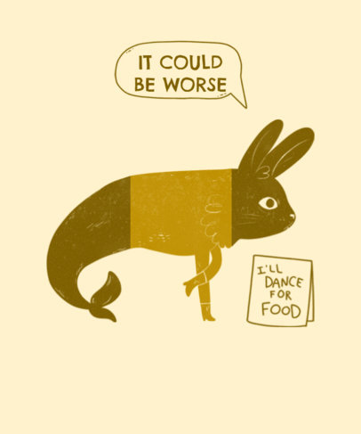 T-Shirt Template with Mixed Animals 