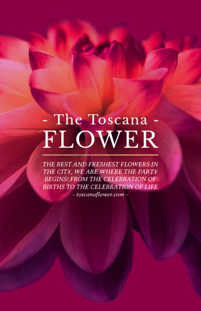 Flyer Maker for Florists with Bright Pink Flower Image