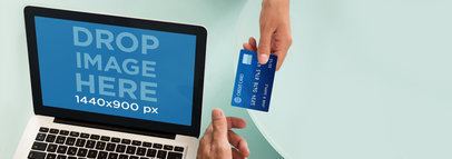 Laptop Mockup of a Sales Transaction With a Macbook Pro