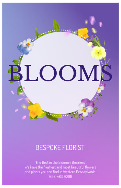 Online Flyer Maker for Florists with Flower Wreath