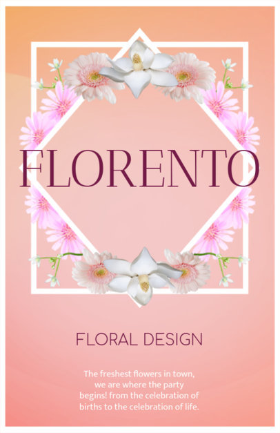 Flyer Maker for Florists with Floral Frame