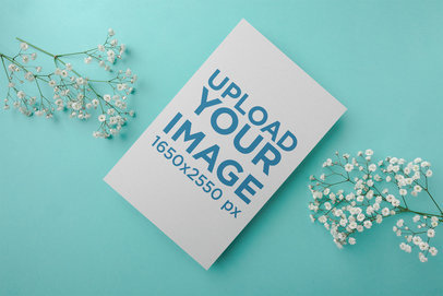 Flyer Mockup with Flowers