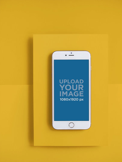 Silver iPhone 8 Mockup over a Solid Color Background