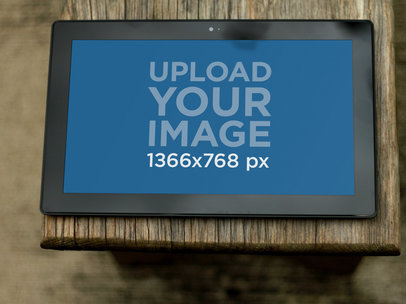 Mockup of a Windows Surface Tablet on a Bench