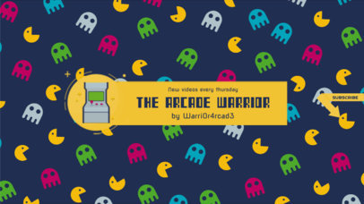 Arcade Gaming Channel Banner Design Template 456f