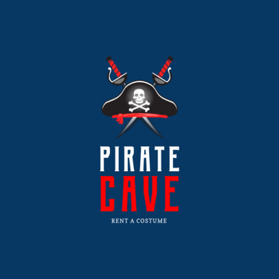 Pirate Costume Rental Logo Design Template 