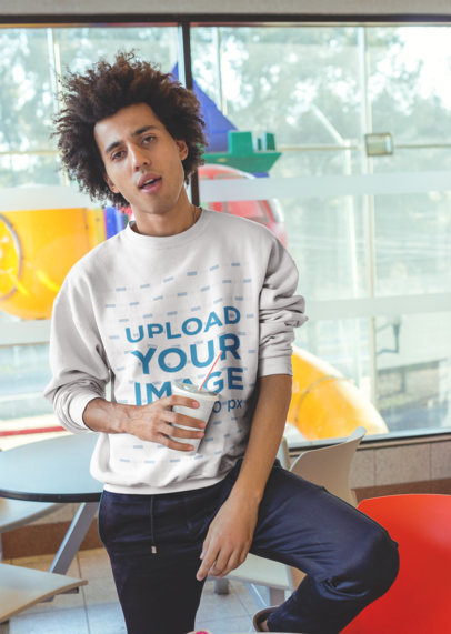 Sweatshirt Mockup of a Trendy Man