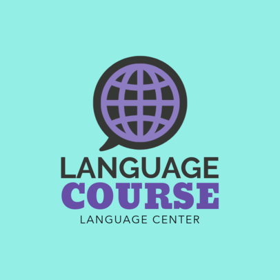 Language Course Logo Design Template